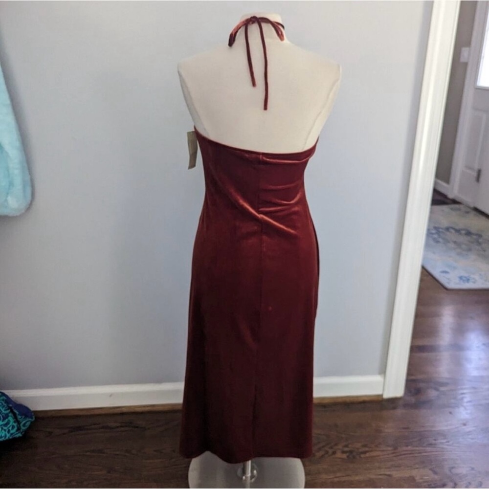 Banana Republic Copper Velvet Halter Dress petite medium - Picture 4 of 16